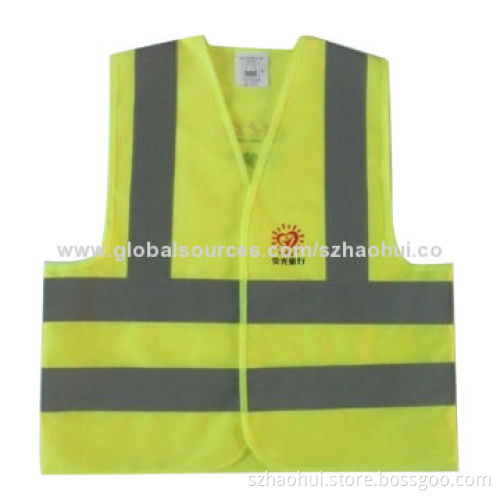 Kid's front Velcro closure safety vest with CE EN471 reflective tapes for safety protection purpose